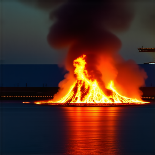 Пожар на нефтеналивном терминале в Туапсе после атаки дронов