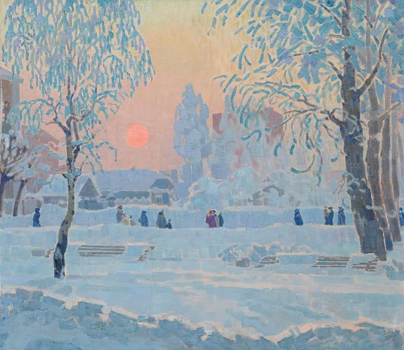 Поэтическое описание зимней деревни