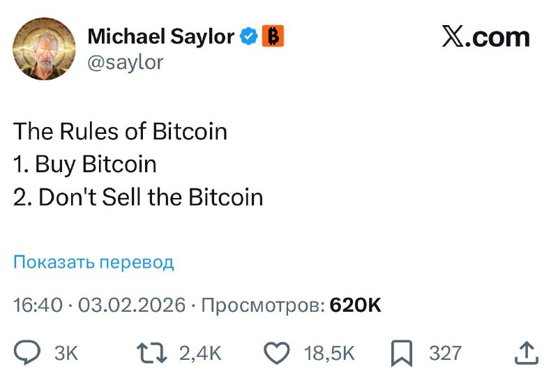 Совет от Майкла Сейлора: покупайте и держите Биткоин