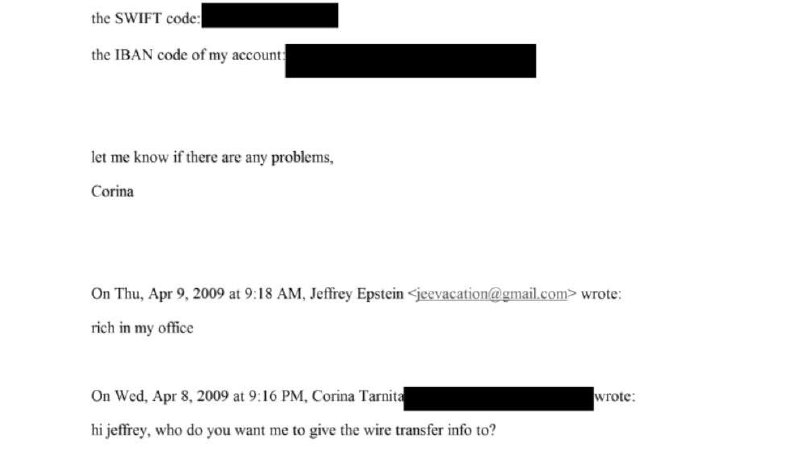 Переписка румынской ученой с Эпштейном: обсуждение денежных переводов для девушек
