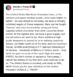 Трамп лжет о запасах вооружения США