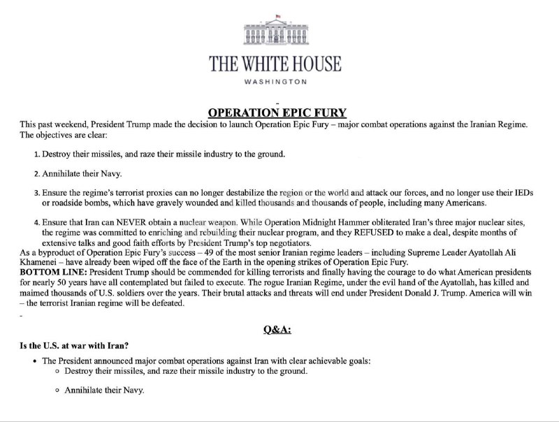 Трамп начал военную операцию против Ирана