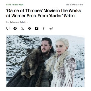 Съемки полнометражного фильма по мотивам "Игры Престолов"