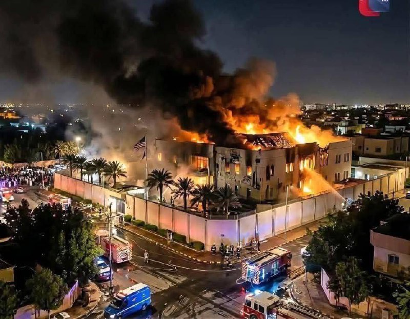 Повреждения посольства США в Саудовской Аравии