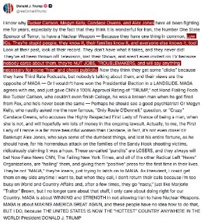 Трамп назвал консервативных комментаторов «психами» и людьми с низким IQ