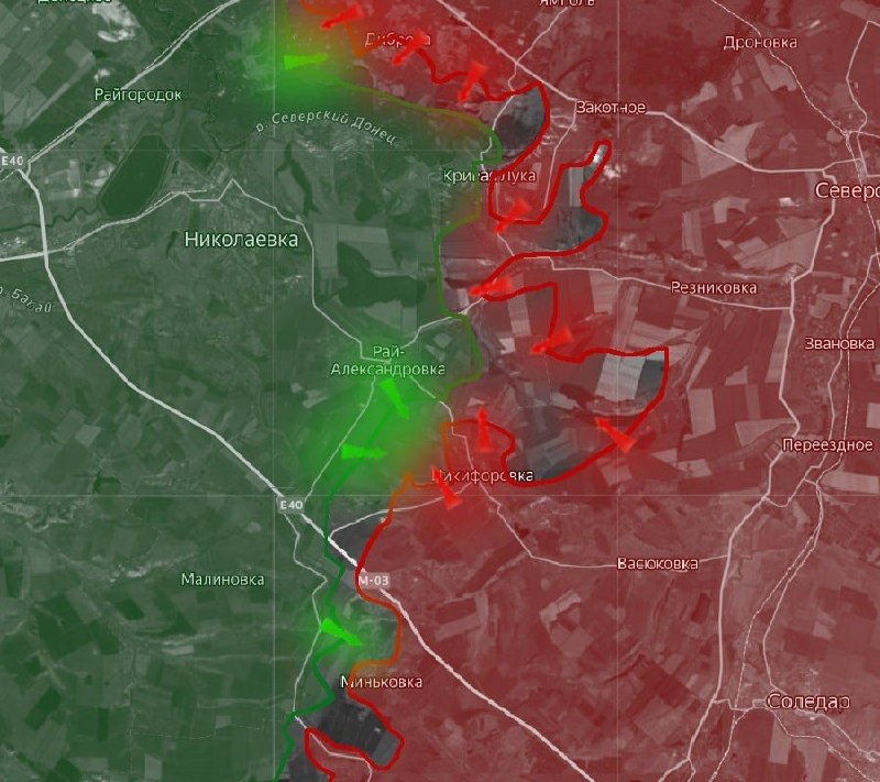 Продвижение ВС РФ на Славянском направлении