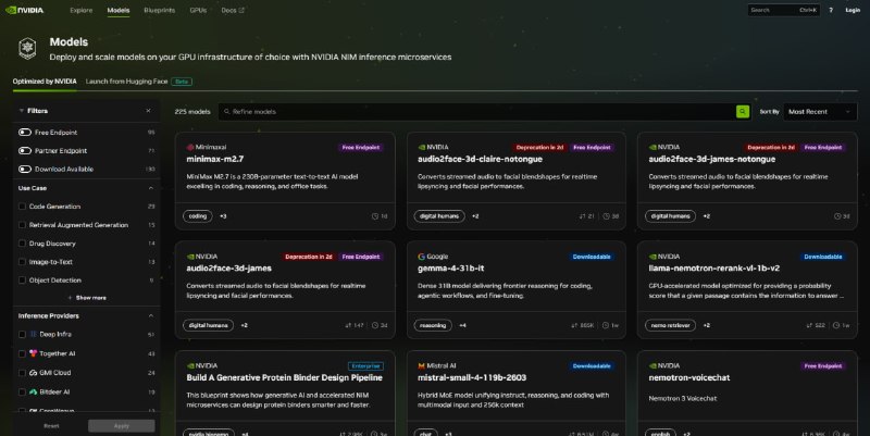 NVIDIA раздаёт 95 бесплатных API с нейронками любых мастей