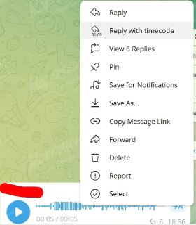 В Telegram реализована функция ответа на голосовые сообщения и видео с таймкодом