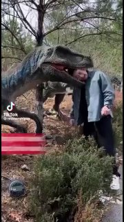 В Китае мужчина пострадал от укуса роботизированного динозавра