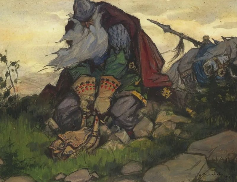 Стихотворение Аполлона Коринфского «Святогор» и акварель Ивана Симакова