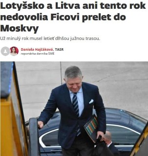 Латвия и Литва могут не пропустить борт премьера Словакии, летящего в Москву