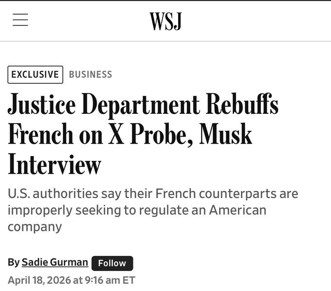 Минюст США ответил на попытки Франции ограничить работу соцсети X