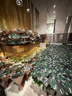 Геймер завалил подъезд в Москве миллионом плашек памяти