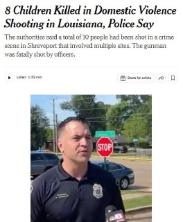 Восемь детей погибли в результате стрельбы в Луизиане