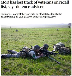 Британия потеряла десятки тысяч резервистов — контакты устарели