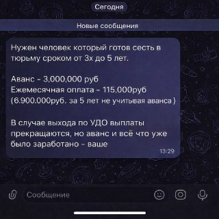 В сети ищут добровольца, готового сесть в тюрьму за 10 миллионов рублей