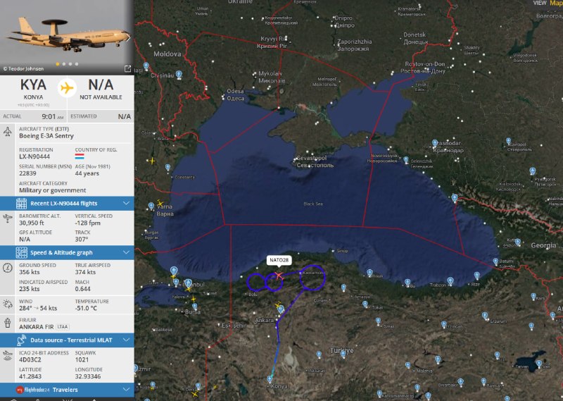 Атаки дронов на Туапсе координируются с самолета ДРЛО НАТО