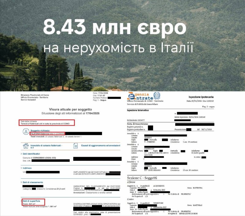 Дочь мэра Днепропетровска купила виллу в Италии за €8,43 млн