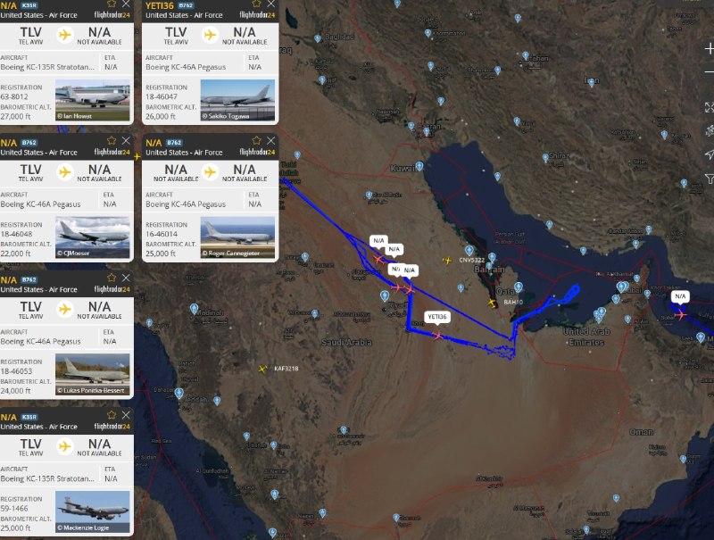Присутствие американских заправщиков в небе Саудовской Аравии указывает на возможную подготовку авиаударов