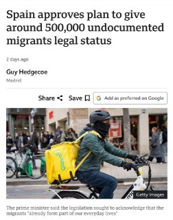 Испания одобрила выдачу ВНЖ полумиллиону нелегальных мигрантов, а ЕС потребовал от Черногории отменить программы выдачи паспортов за инвестиции