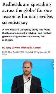 Ген рыжих волос эволюционирует и распространяется по всей Земле