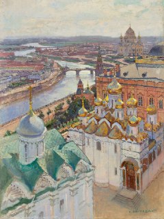 Панорама Московского Кремля на картине Николая Гриценко (1896 год)