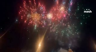 Салют над Главным храмом Вооружённых сил России в Подмосковье
