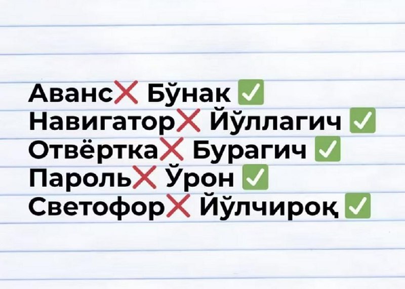 В Узбекистане законодательно закрепят замену иностранных терминов на узбекские аналоги