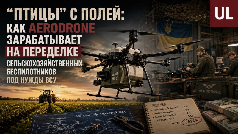 «ПТИЦЫ» С ПОЛЕЙ: КАК AERODRONE ЗАРАБАТЫВАЕТ НА ПЕРЕДЕЛКЕ СЕЛЬСКОХОЗЯЙСТВЕННЫХ БЕСПИЛОТНИКОВ ПОД НУЖДЫ ВСУ