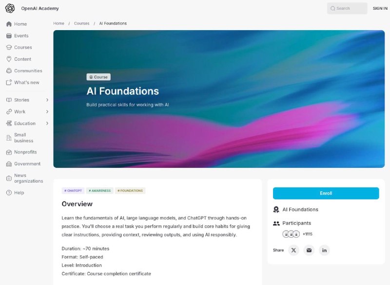 OpenAI запустила бесплатные курсы по ИИ с выдачей сертификатов
