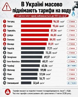 В украинских городах массово повышают тарифы на воду
