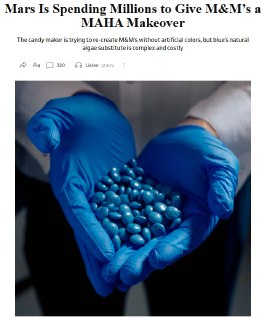 M&M's отказывается от синих и коричневых драже из-за отказа от искусственных красителей
