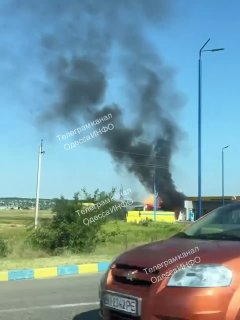 Опубликовано видео уничтоженной АЗС в Одесской области