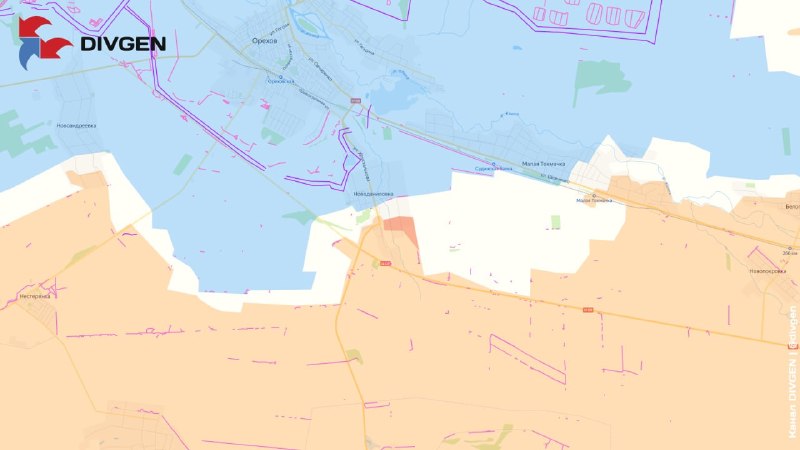 Изменение линии фронта у Новоданиловки на Ореховском направлении