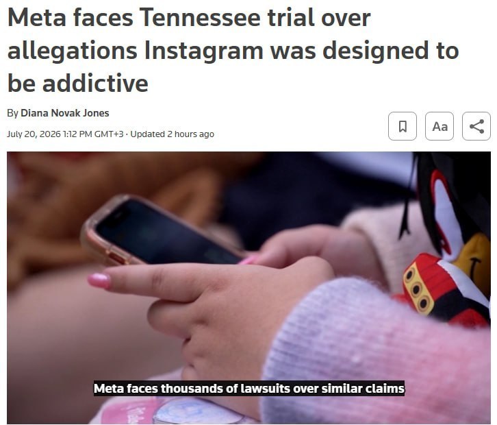 В Теннесси начался суд против Meta из-за влияния Instagram на психическое здоровье детей
