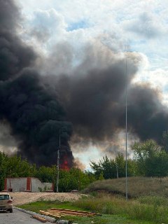 Пожар в Балаклее после прилета