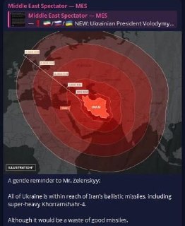 Иран напомнил Украине о возможности ударов баллистическими ракетами