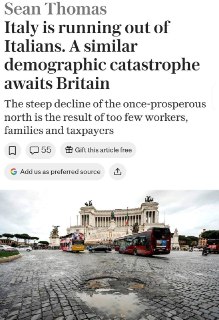 The Telegraph: Италия сталкивается с демографическим кризисом и экономическим упадком