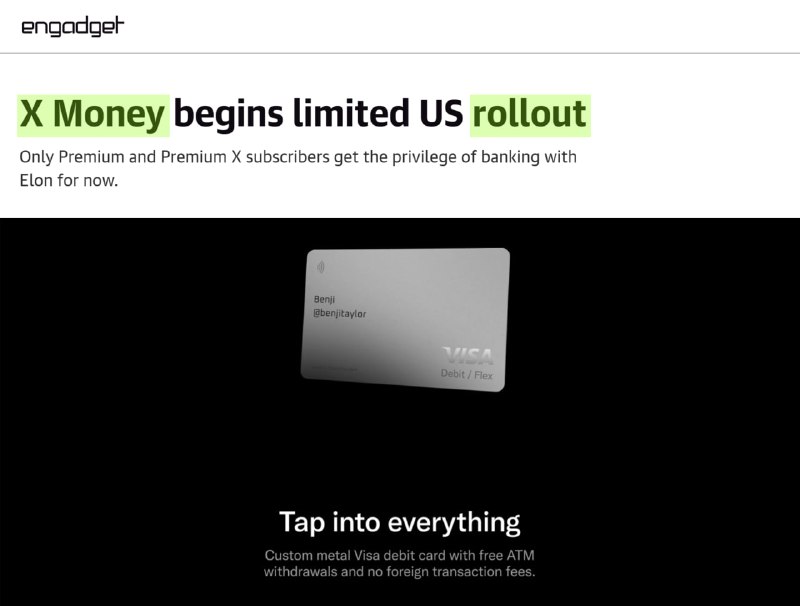 X (Твиттер) запустил финансовый сервис X Money в США