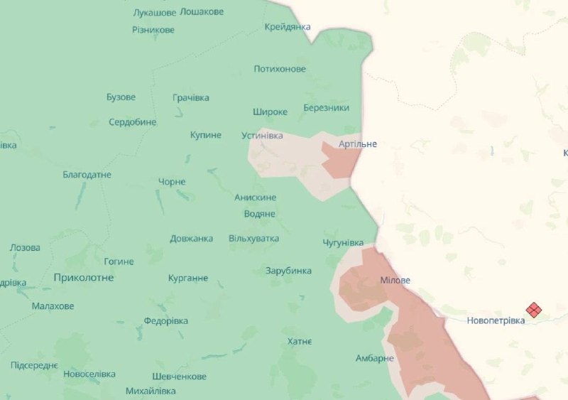 Продвижение российских войск в районе села Артельное под Купянском