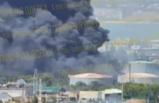 Ракетный удар по нефтебазе в Одесской области с применением ракет Х-35