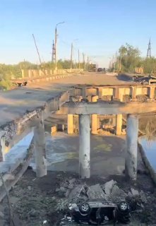 На Славянском направлении разрушен мост между Славянском и Черевковкой