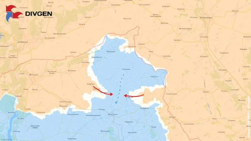 Публикация карты с предполагаемым развитием событий в районе Волчанска
