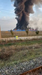 Массированная атака БПЛА на логистические центры и военный аэродром в РФ