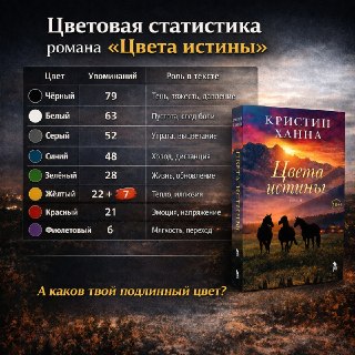 Цветоведческий анализ романа Кристин Ханны «Цвета истины» от Phantom Press