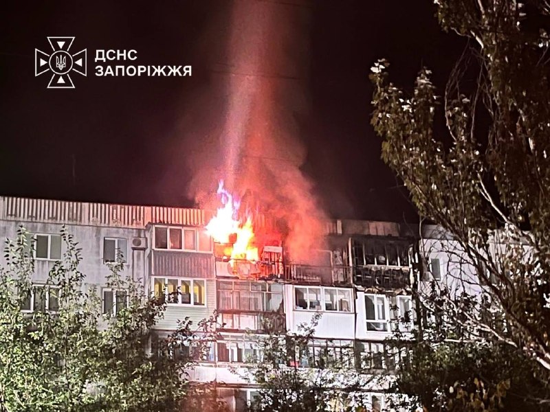 Удар беспилотника по администрации Космического района в Запорожье