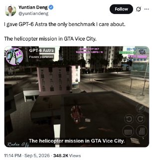 GPT-6 Astra не справилась с миссией в GTA: Vice City