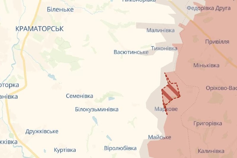 Продвижение российских войск в районе Краматорска