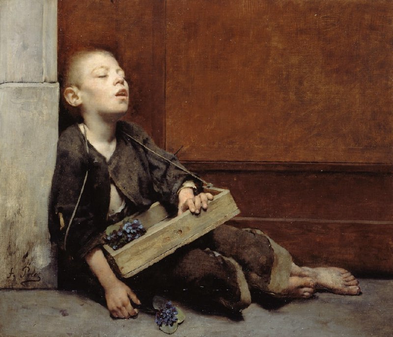 Картина Фернана Пеле «Мученик. Торговец фиалками» (1885)
