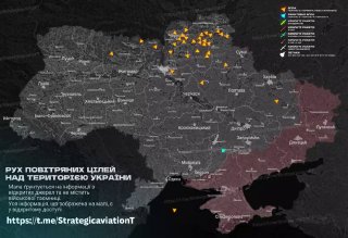 Визуализация атаки на западные области с применением более 700 БПЛА «Герань»